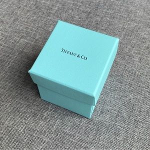 Tiffany Vegan Leather Teal Ring Box with a silver Button